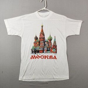 Vintage Russia Red Square St. Basil's Cathedral T Shirt Sz 2XL Mockba Moscow